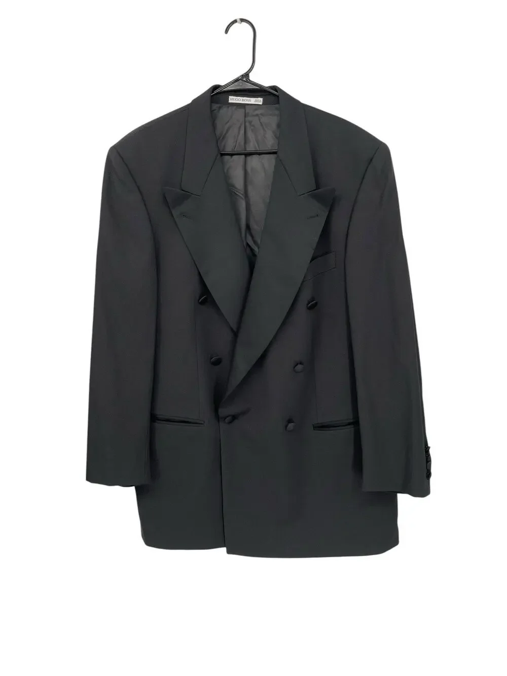 Hugo Boss Tuxedo Jacket Blazer Double Breasted Black Wool Armstrong Blues 42R